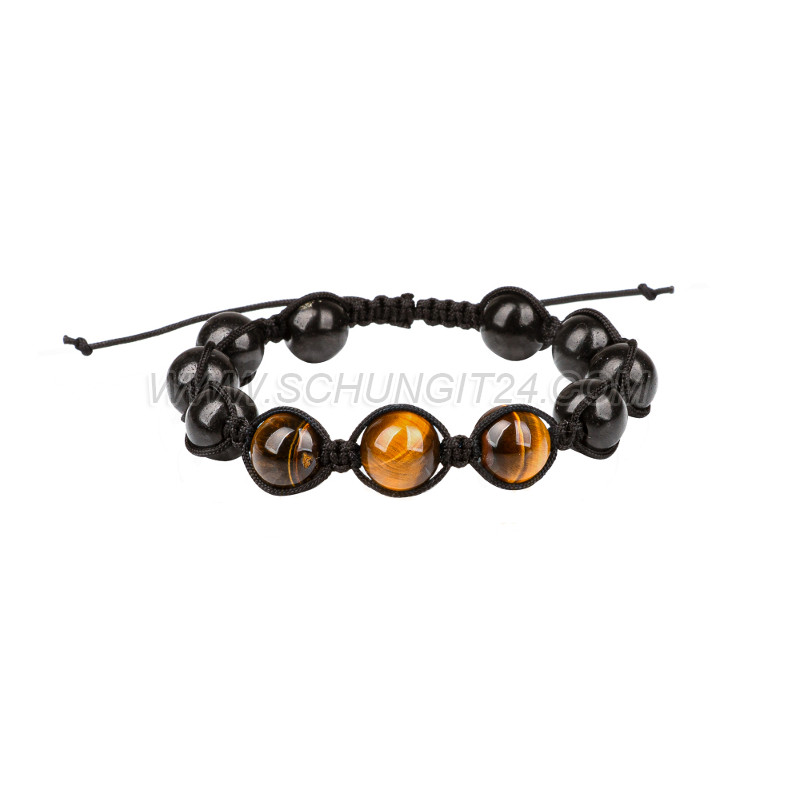 Schungit-Shamballa-Armband „Tigerauge“ 19 cm Lang 